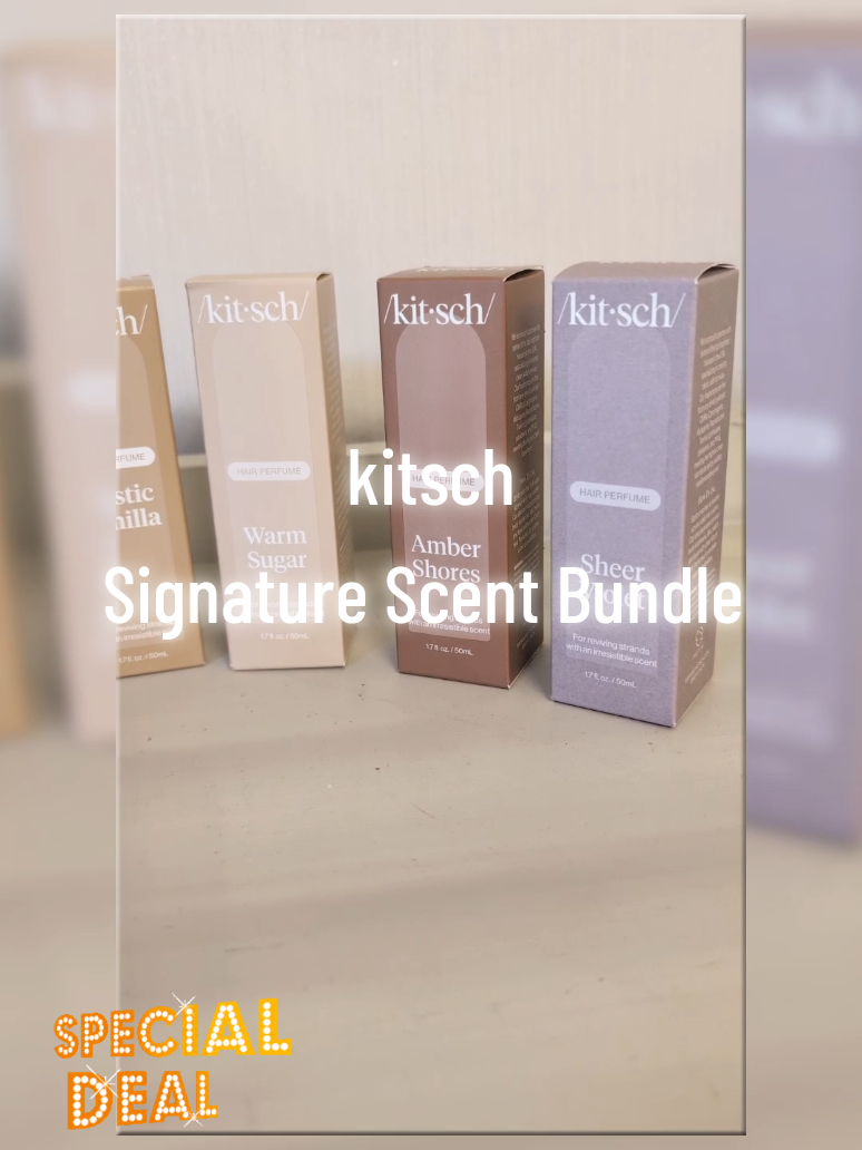 TikTok post by an influencer for Kitsch. Caption reads: Kitsch Signature Scent Bundle! What a [...].