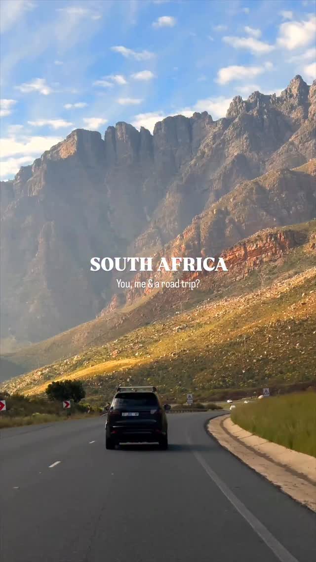 Instagram post by @campsbaygirl for Land Rover. Caption reads: Who wants to go on a mountain views road trip in....