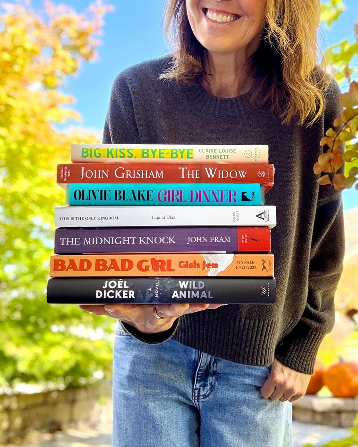 Instagram post by @suethebookie for Riverhead Books. Caption reads: It’s another fantastic day for fall reading. I’ve....
