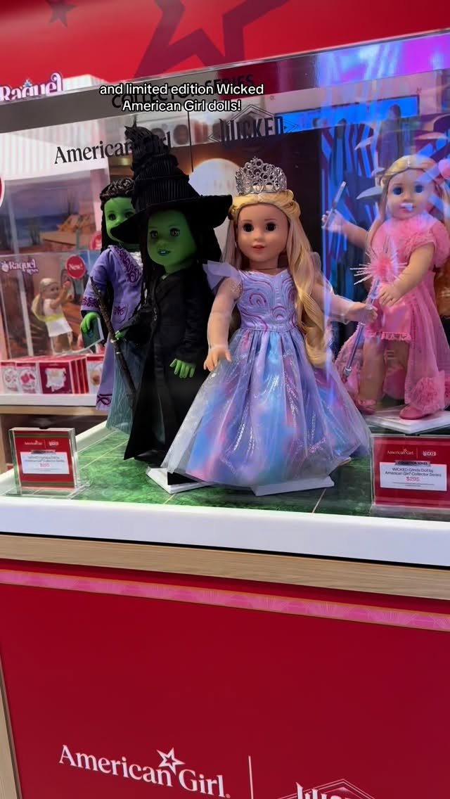 Instagram post by @danisquishie for American Girl. Caption reads: New wicked dolls have hit American girl doll and....