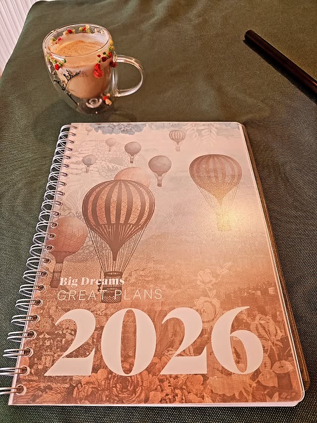Instagram post by @madaraveanu for Personal Planner. Caption reads: #ad Some mornings start quietly. A warm coffee, my....