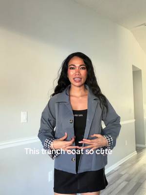 TikTok post by @hanh.knows.beauty for Uaneo. Caption reads: Love this trench coat @Uaneo #trenchcoat....