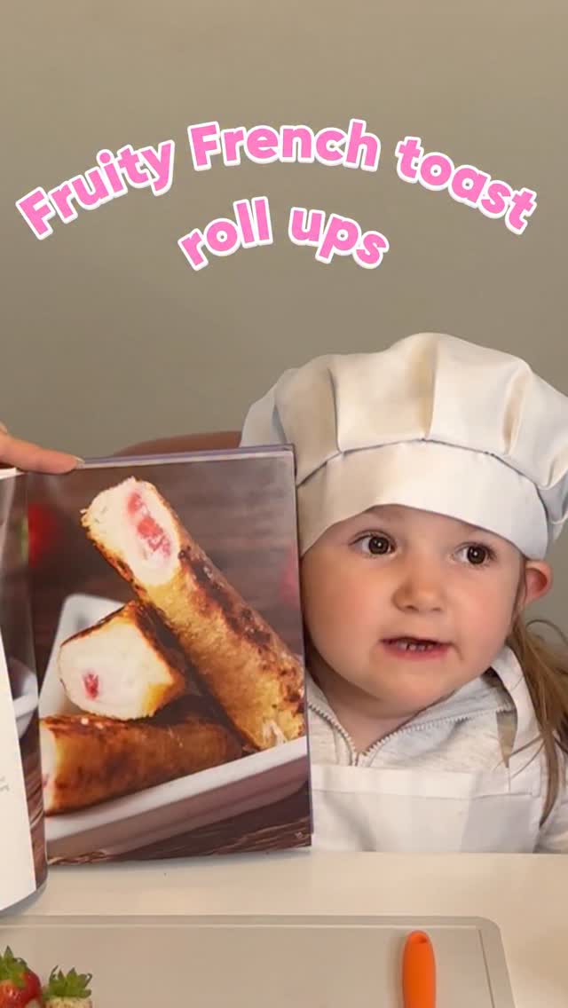 Instagram post by @baby_led_weaning_cookbook for Bibado. Caption reads: 🍓 🍞 This week Matilda made Fruity French Toast....