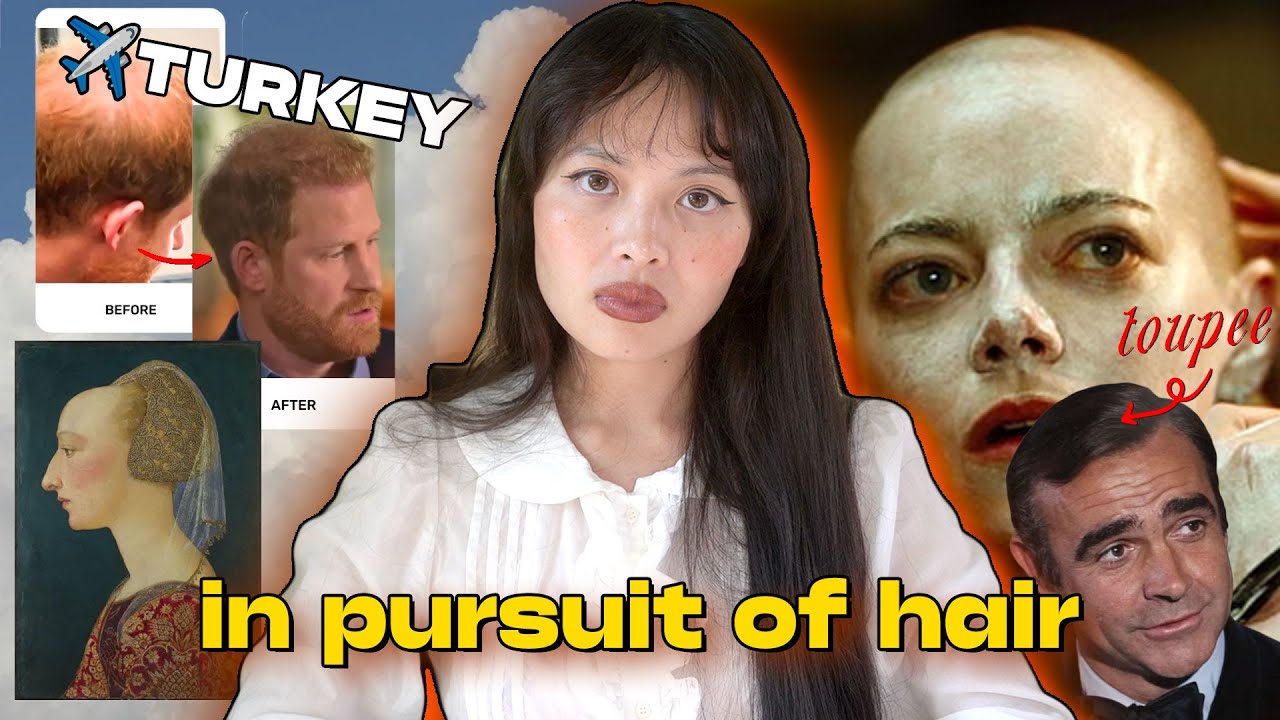 YouTube post by @gremlita for Washington Post. Caption reads: The Crazy History of the Hair Loss Industry.