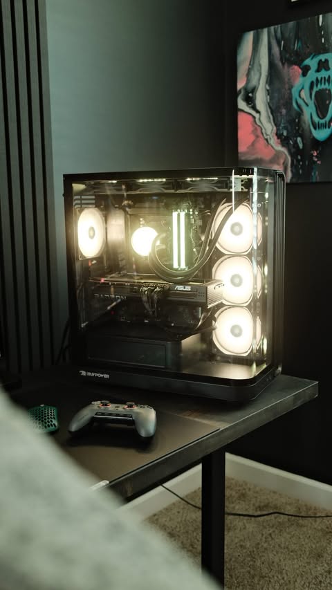 Instagram post by @bige.co for AMD. Caption reads: This gaming PC changes EVERYTHING 🤯 @amdxgaming....