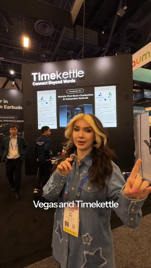 Instagram post by @thewymac for Timekettle. Caption reads: I checked out Timekettle at CES and got to test....