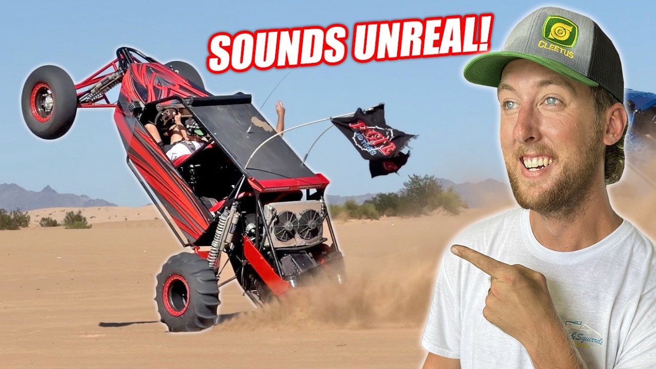 YouTube post by @CleetusM for Heat Wave Visual. Caption reads: We Put a Whipple LS7 In My Sand Car... It's....