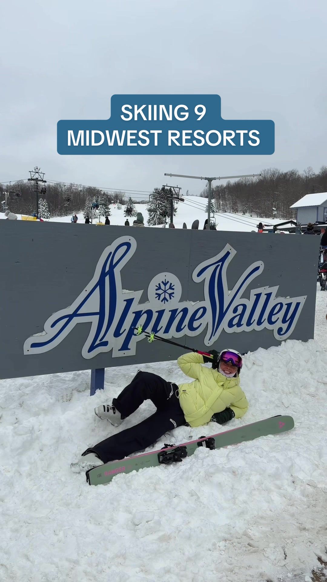 TikTok post by @grace_donner for Epic Pass. Caption reads: [...] in the Midwest where epic begins :)....