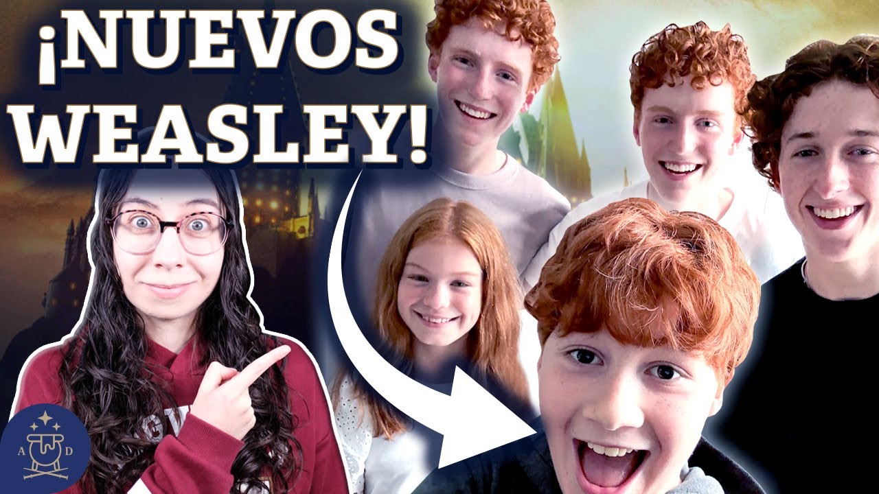 YouTube post by @ElAquelarreDeDany for Storytel. Caption reads: Meet the NEW Weasleys in HBO's Harry Potter....