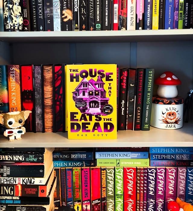 Instagram post by @mylifein.books for Pan Macmillan. Caption reads: 🏚️ The House that Eats the Dead 🏚️ HAPPY PUB DAY....