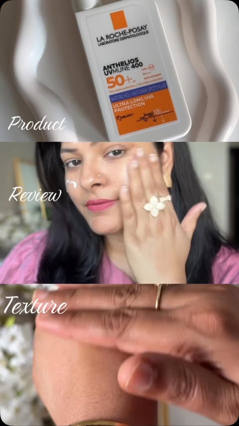 Instagram post by @kirti.jaisani.bohra for La Roche-Posay. Caption reads: @larocheposay Anthelios Anti-Pigment Sunscreen....