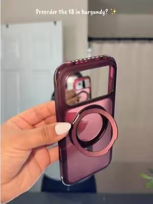 TikTok post by @iveet16_ for MAGIC JOHN. Caption reads: #magicjohn #phonecase18promax #iphone18 #burgundy....