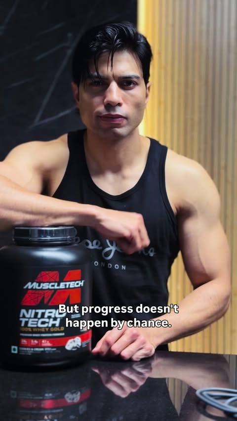 Instagram post by @anujtyagi160523 for MuscleTech. Caption reads: [...] and purpose. #FinishLikeAPro #MuscleTech....