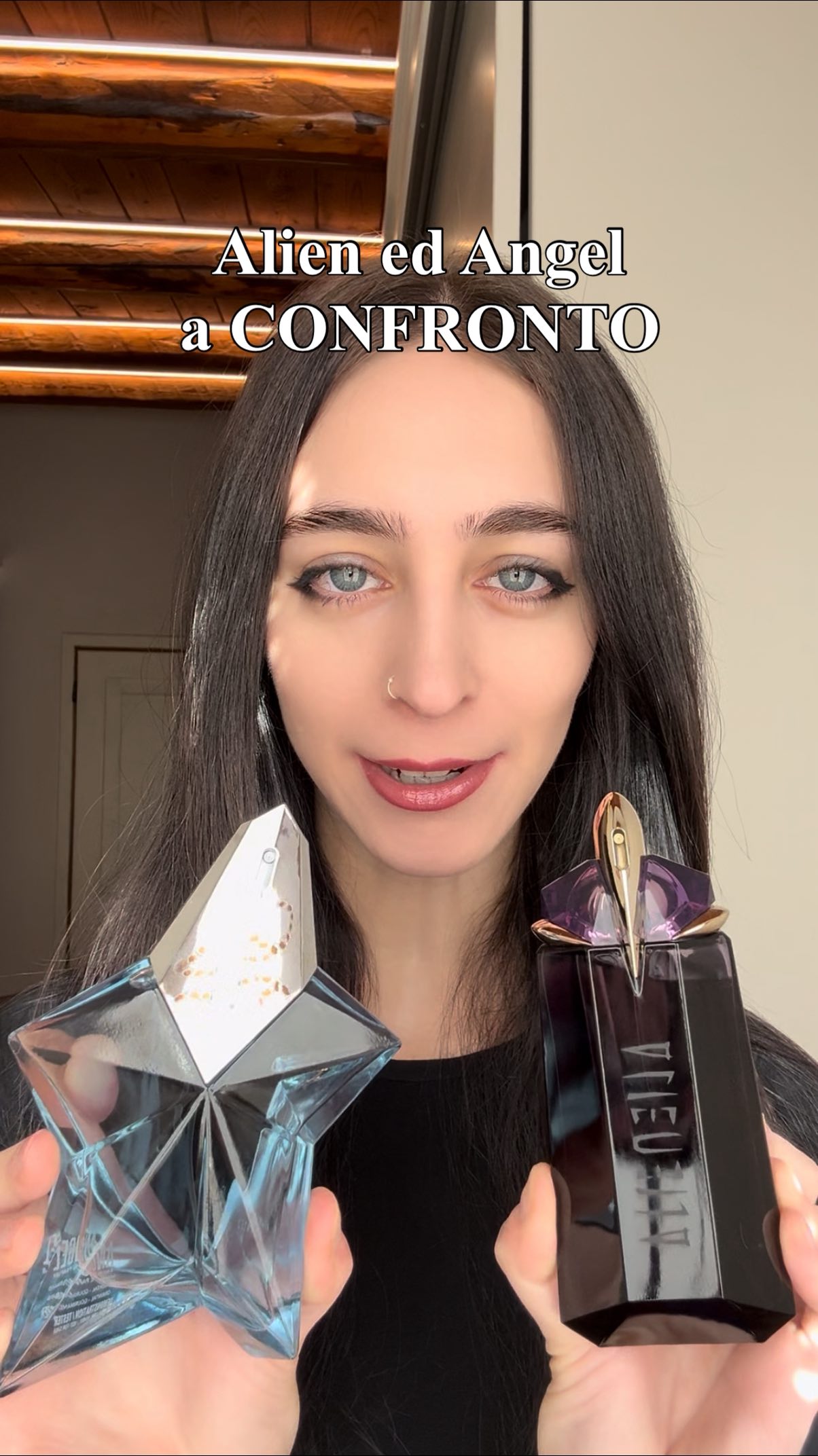 Instagram post by @sssinister_ for Mugler. Caption reads: Mettiamo a confronto due icone della storia della....