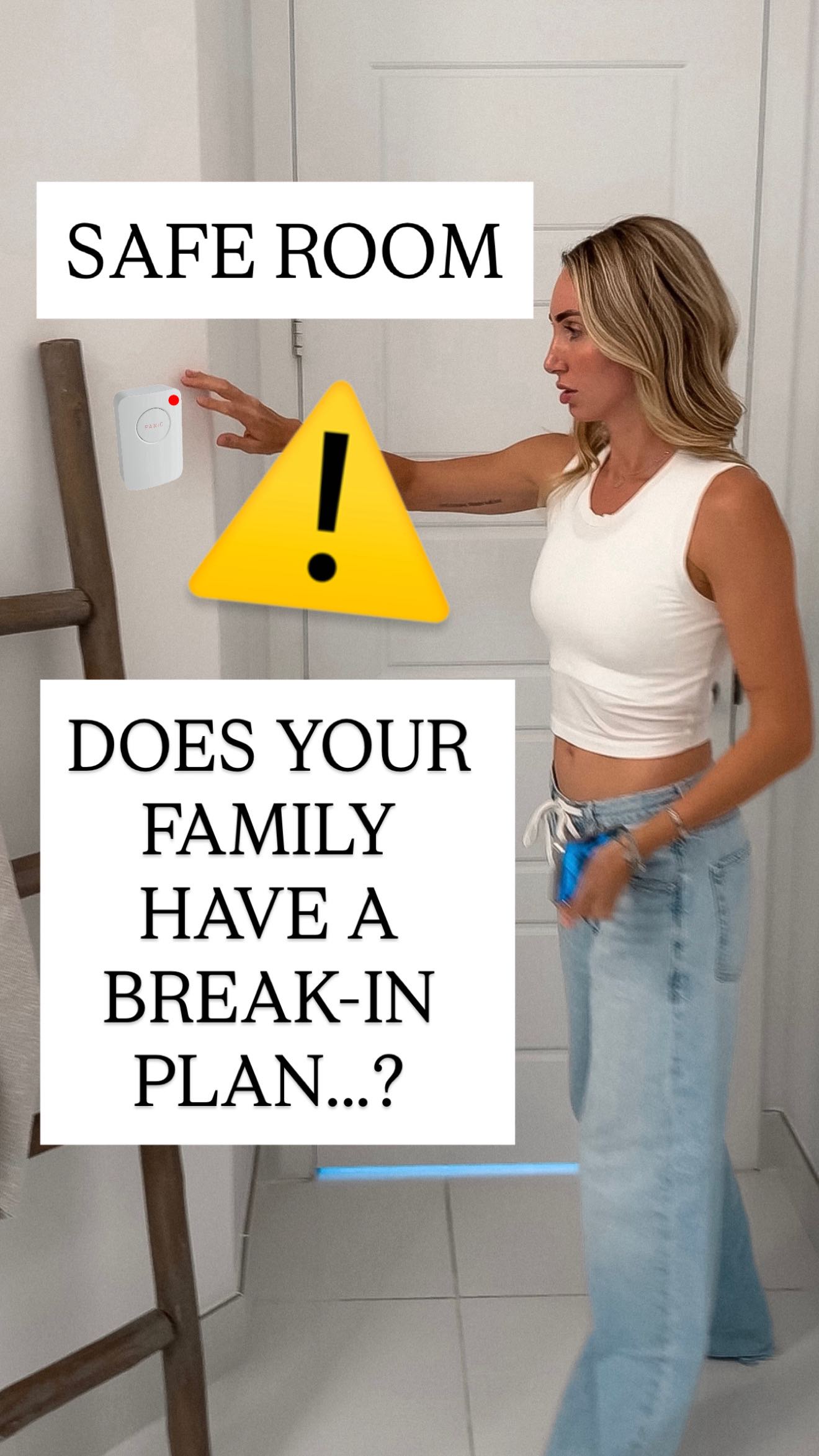 Instagram post by @dannah_eve for SimpliSafe. Caption reads: ⚠️ If someone tried to break into your home....