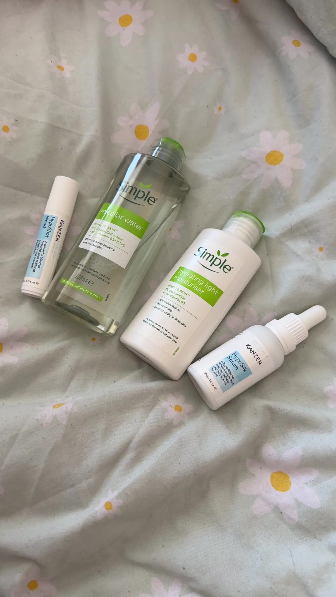 TikTok post by @laurendeller for Kanzen Skincare. Caption reads: [...] a good one🧴🫧 @SimpleSkincareUK @Kanzen....