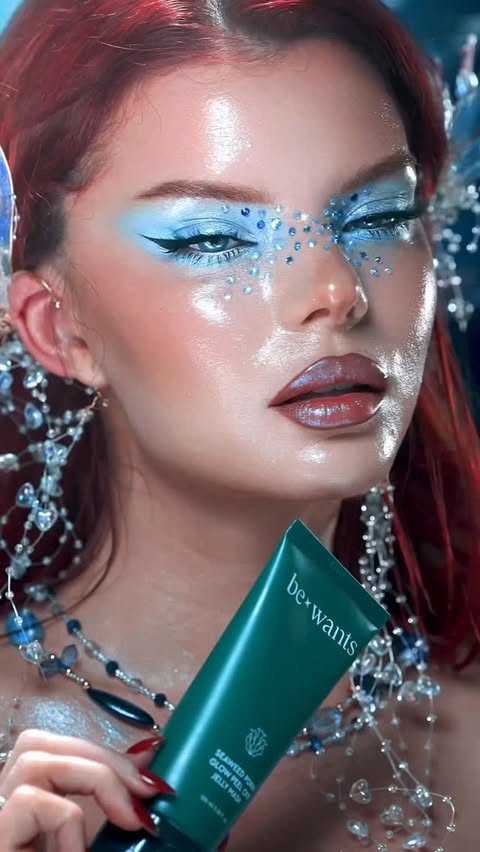 Instagram post by @anastasile for Bewants. Caption reads: Mermaid skin using @bewants_global 🧜‍♀️✨ seaweed....
