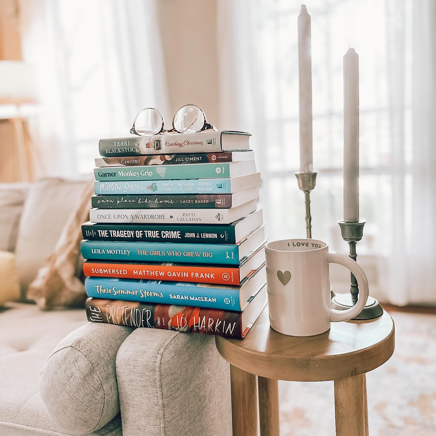 Instagram post by @the.caffeinated.reader for Celadon Books. Caption reads: 📚Book mail on a rainy day? Sign. Me.....