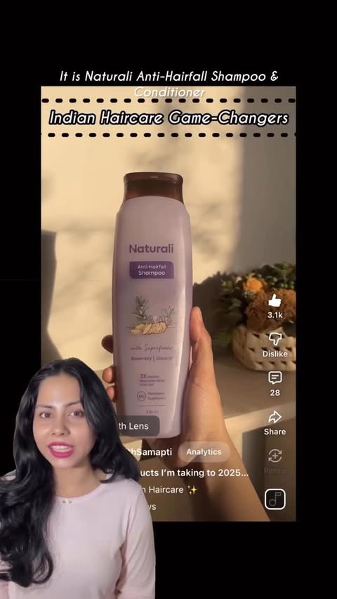 Instagram post by @beauty_with_samapti for Naturali. Caption reads: [...] notch | Comment link for product link.....