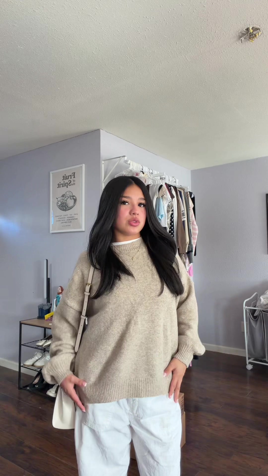 TikTok post by @jennivenegass for Coach. Caption reads: Today ootd!!!🙈🎀💗🫧@Coach @GUESS #fittok #ootd....