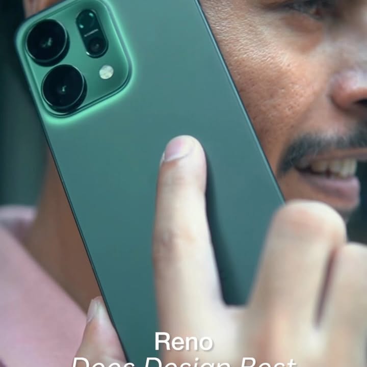 Instagram post by an influencer for OPPO India. Caption reads: Get ready to elevate your vibe — OPPO Reno14 is....
