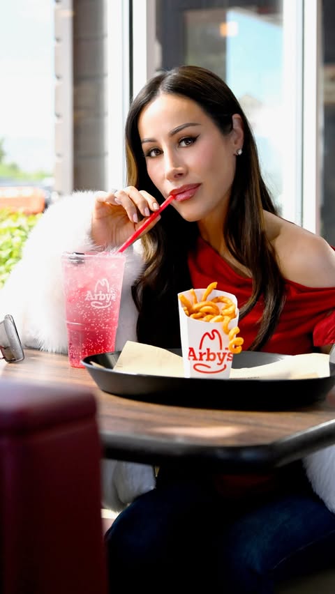Instagram post by @angiekatsanevas for Arby's. Caption reads: A new beginning with @Arbys Loaded Rewards.....