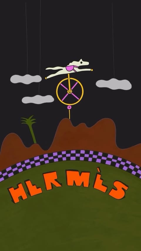 Instagram post by @barepsldn for Hermès. Caption reads: [...] animation for @hermes 🎠🧡
thanks to the....