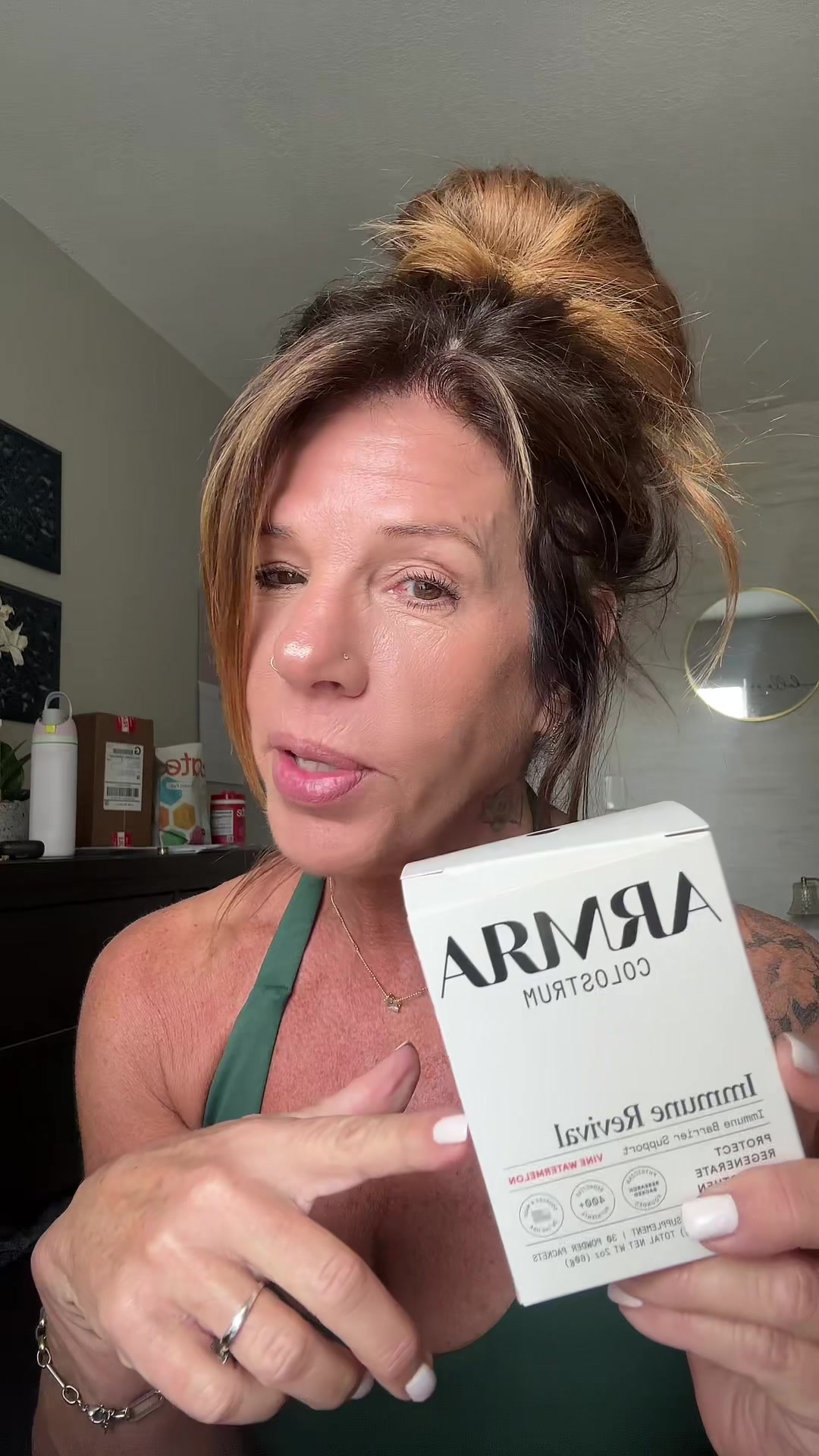 TikTok post by @kimberlydawn77 for ARMRA. Caption reads: [...] protect regenerate strengthen✌🏻@ARMRA....