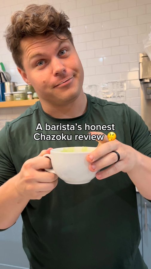 Instagram post by @megtaber for Chazoku. Caption reads: @chazoku sent me some of their Supercharged Matcha....