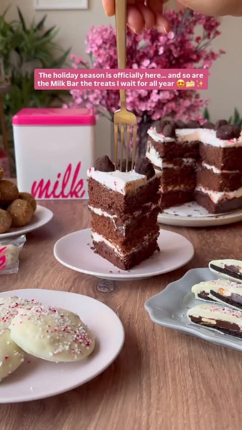 Instagram post by @sofiaeatsnyc for Milk Bar. Caption reads: The holiday season is officially here… and so are....