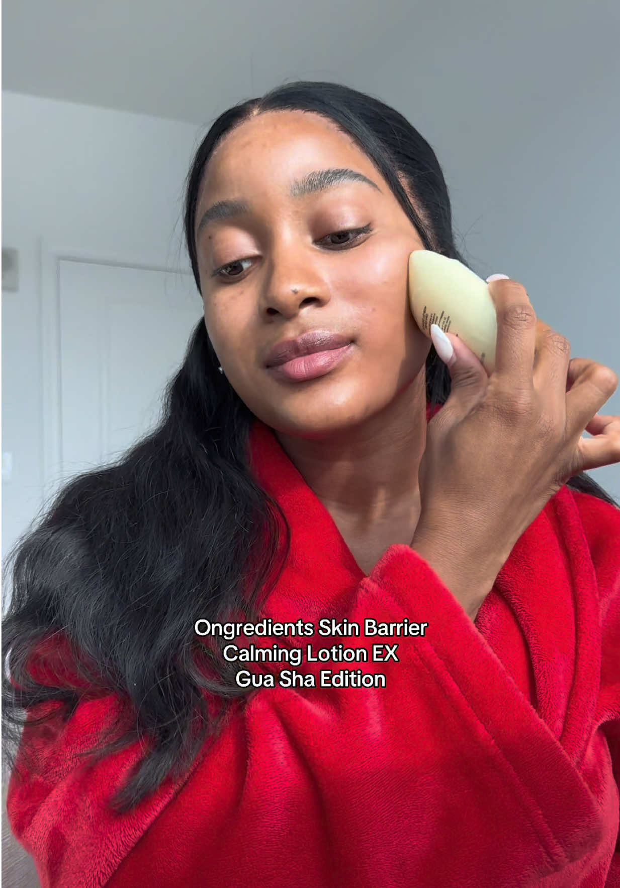 TikTok post by @amaniwortham for Ongredients US Store. Caption reads: Face is snatched and moisturized with @ongredients....