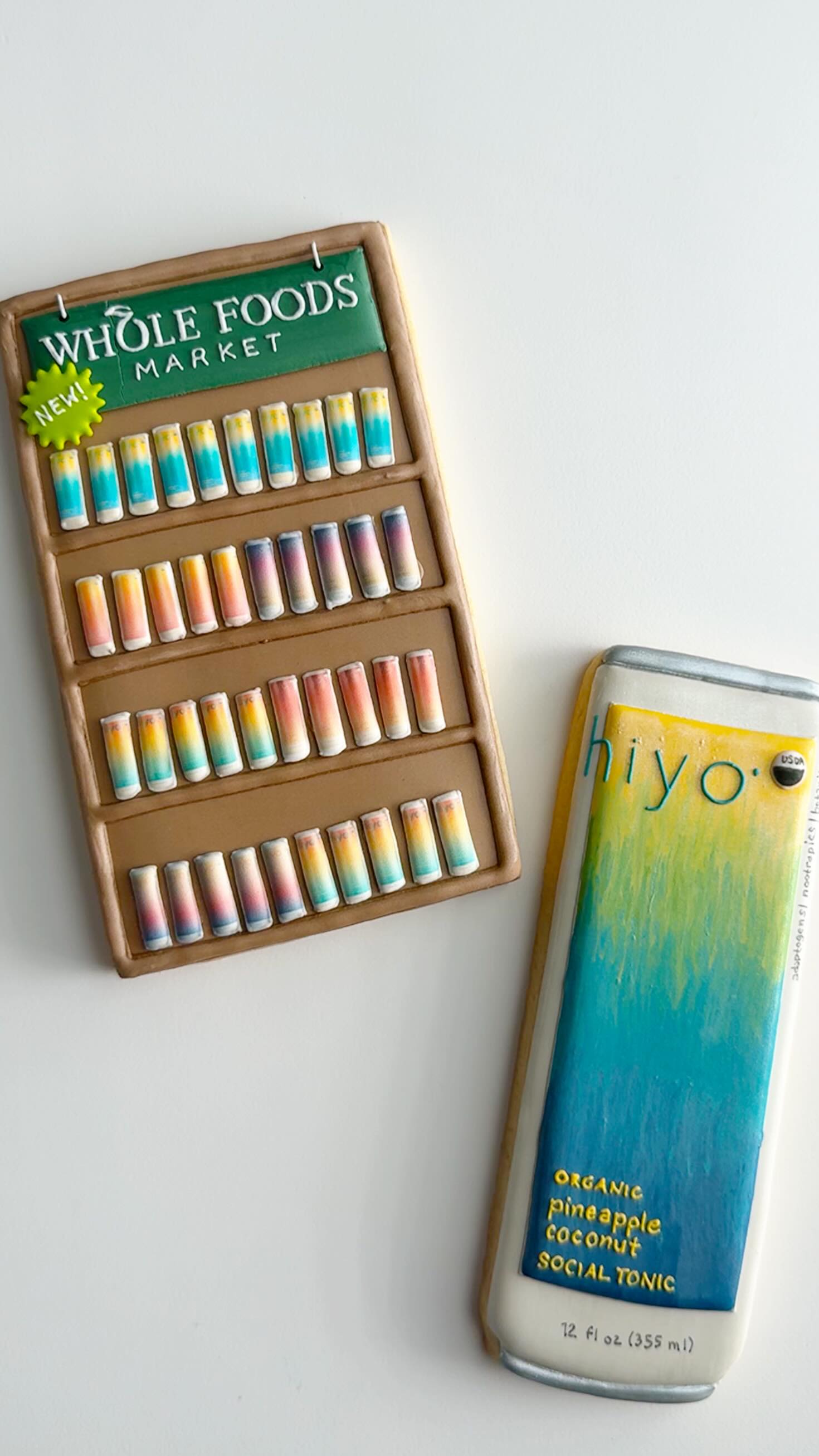 Instagram post by @hanamade.cookies for hiyo. Caption reads: No booze, no problem! Try @drinkhiyo newest....