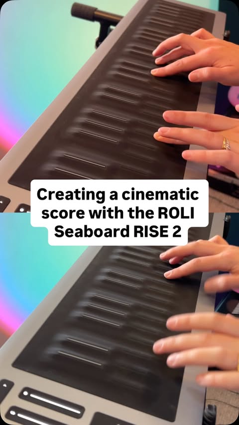Instagram post by @lnadoesaudiostuff for Roli. Caption reads: One-woman orchestra with the ROLI Seaboard RISE 2....