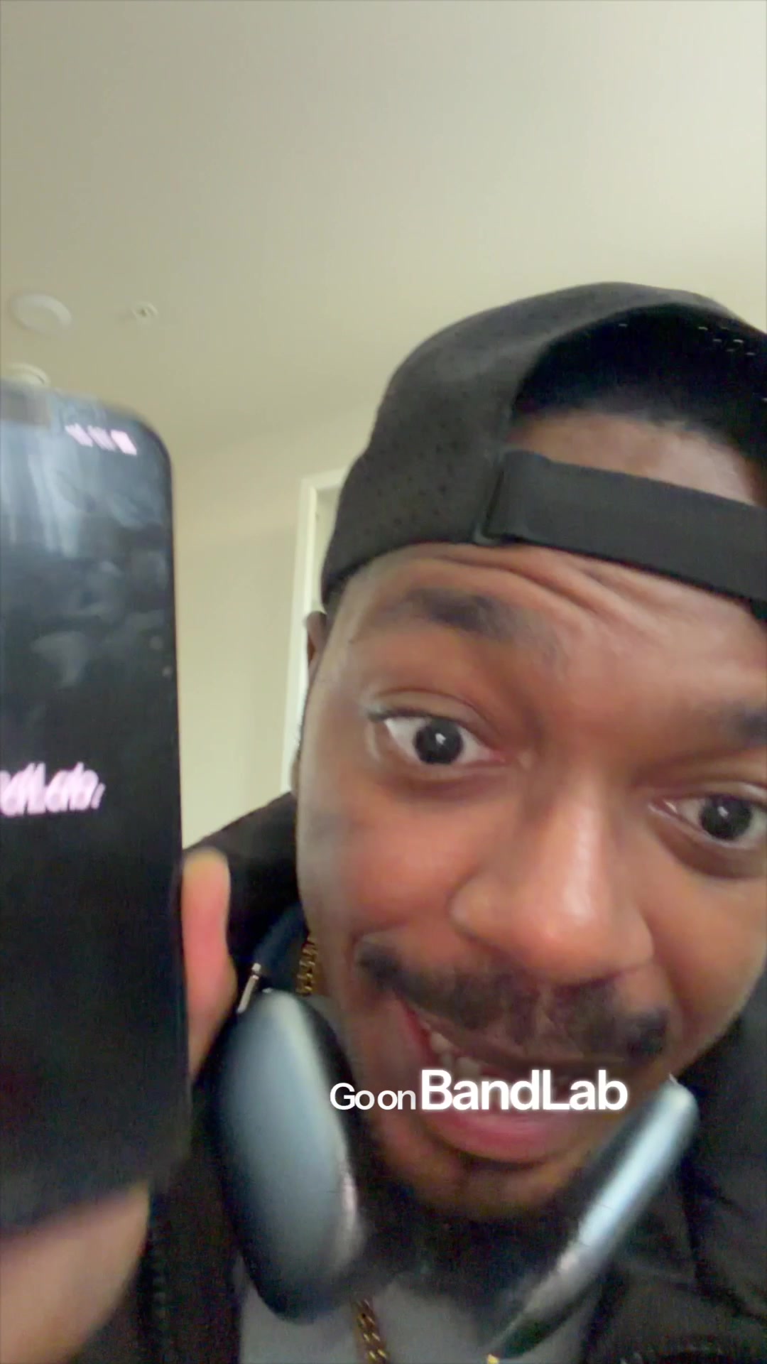 TikTok post by @officialreggiecouz for BandLab. Caption reads: Stop waiting for a studio session Make your idea....