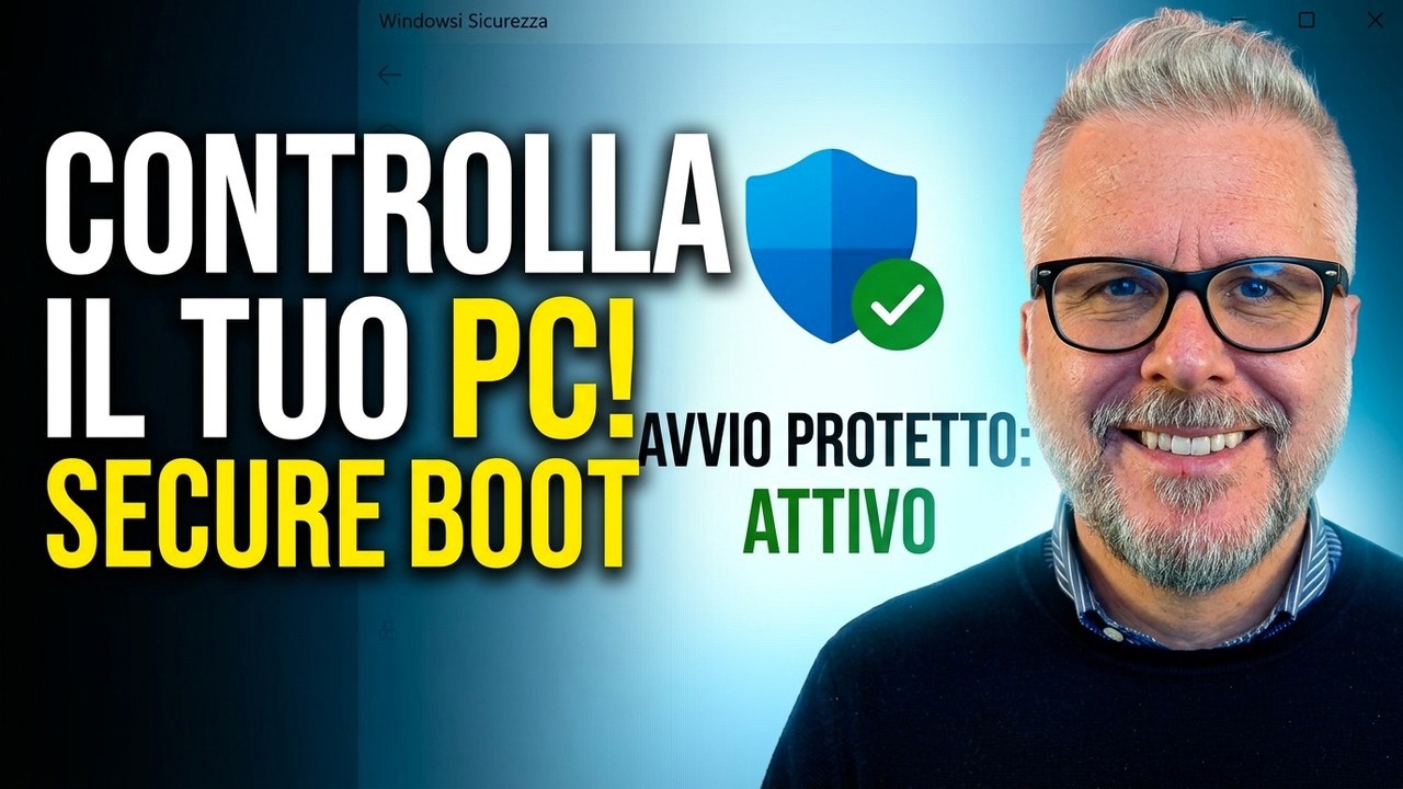 YouTube post by @gentiluomodigitale for NordPass. Caption reads: Microsoft updates Secure Boot! What's new for your....
