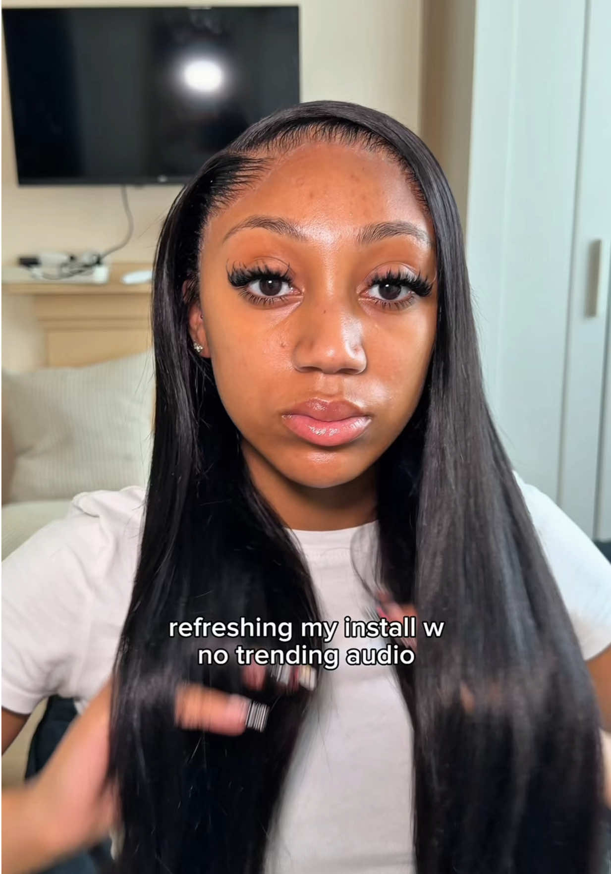 TikTok post by @keishabrodie7 for Wiggins Hair. Caption reads: [...] podcast by @emy brookins 💕 hair from....
