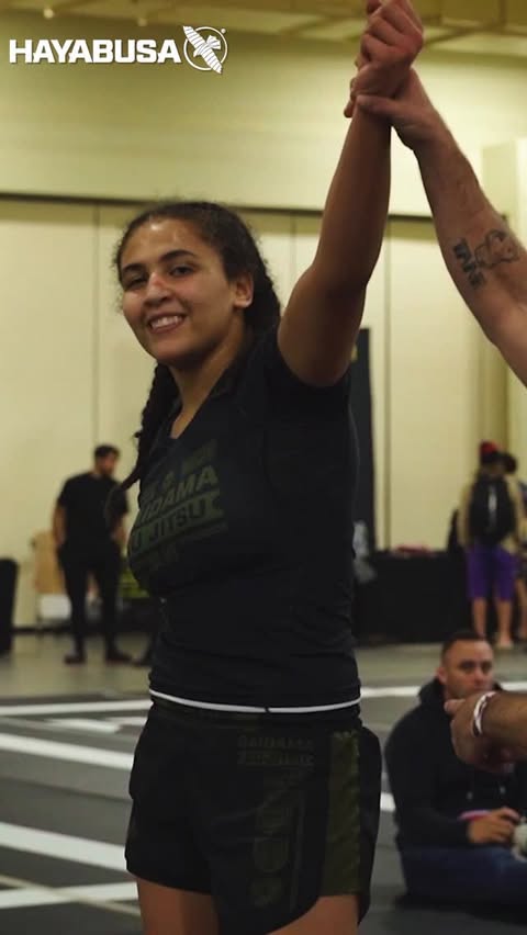 Instagram post by @joslyn_molina_bjj for Hayabusa Fightwear. Caption reads: 2025 ADCC Charlotte Open Women’s Absolute champion....