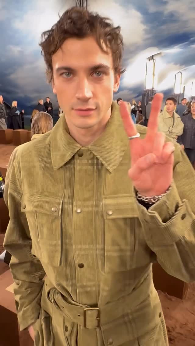 Instagram post by @teovandenbroeke for Esquire. Caption reads: This evening @burberry closed another season of....