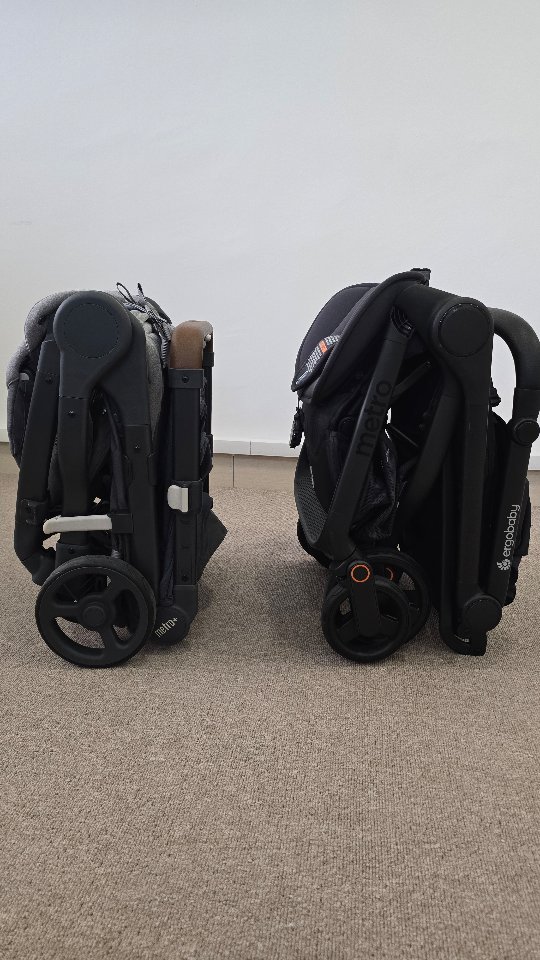 Instagram post by @strollerica for Ergobaby. Caption reads: Unpaid ad • ➡️ Metro+ Deluxe vs Metro³ ⬅️

✅️....