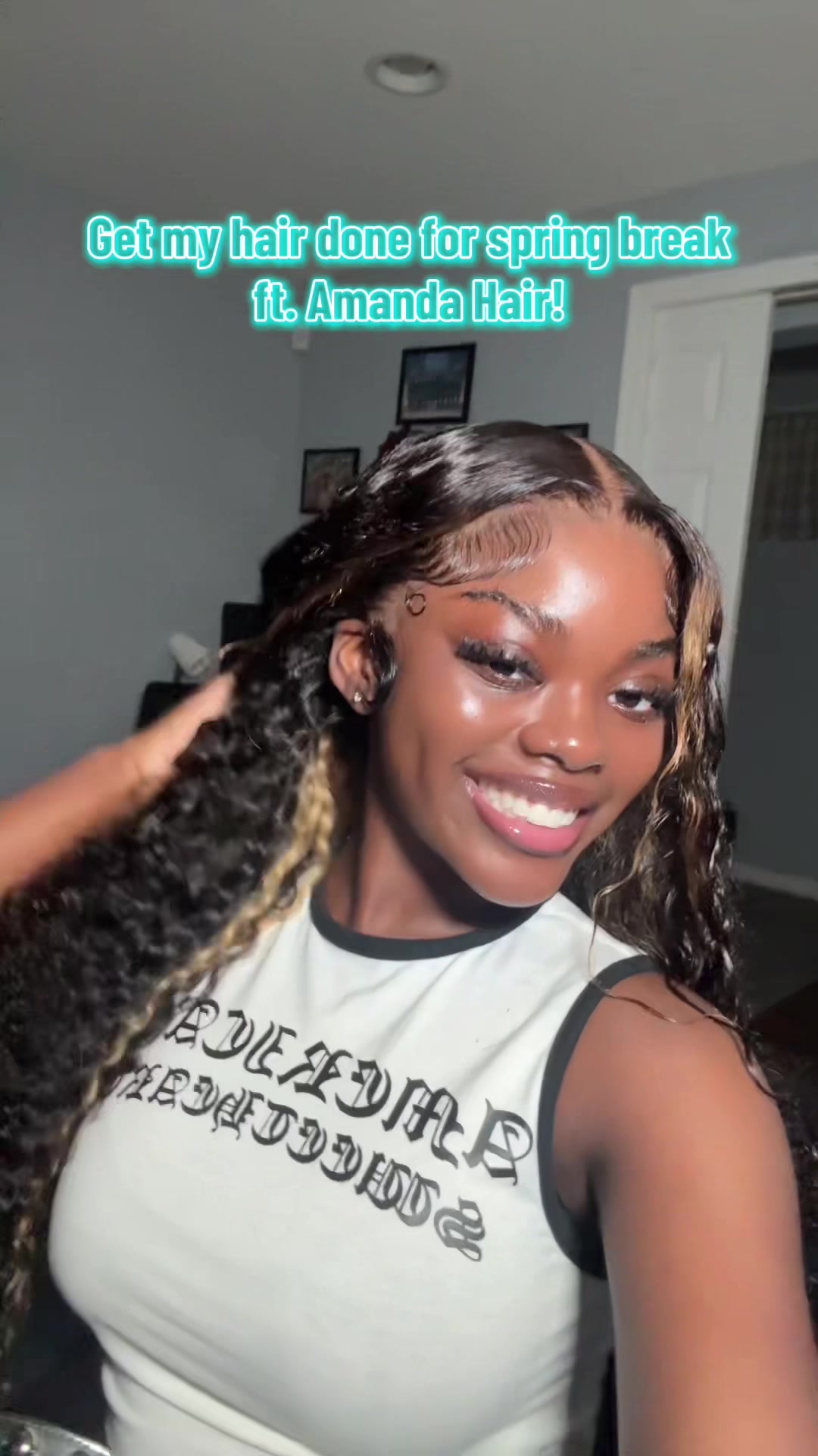 TikTok post by @lyriccfaith for Amanda Hair. Caption reads: I loveddd this unit @Amanda Hair Store #amandahair....