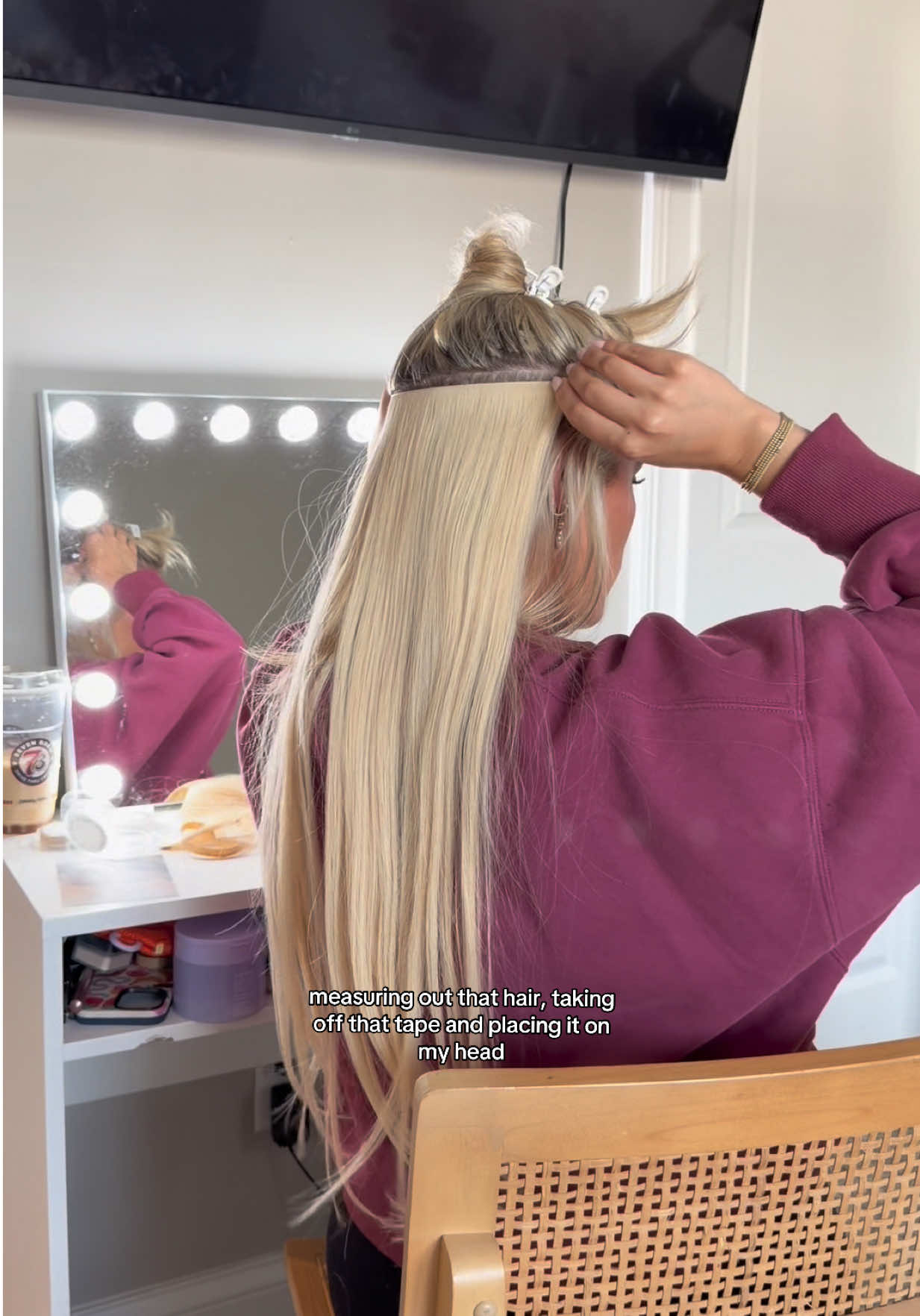 TikTok post by @jessicafayyy for Endaring Hair. Caption reads: [...] $45 off when you order over 329 usd....
