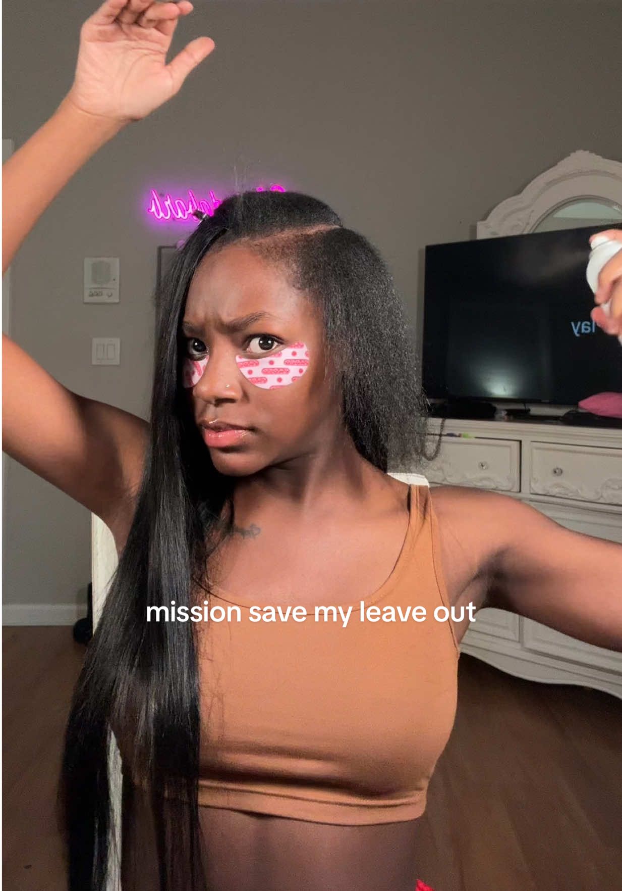 TikTok post by @niciadabarb for Sebastian Professional. Caption reads: [...] perfect leave out routine using @TRESemmé....