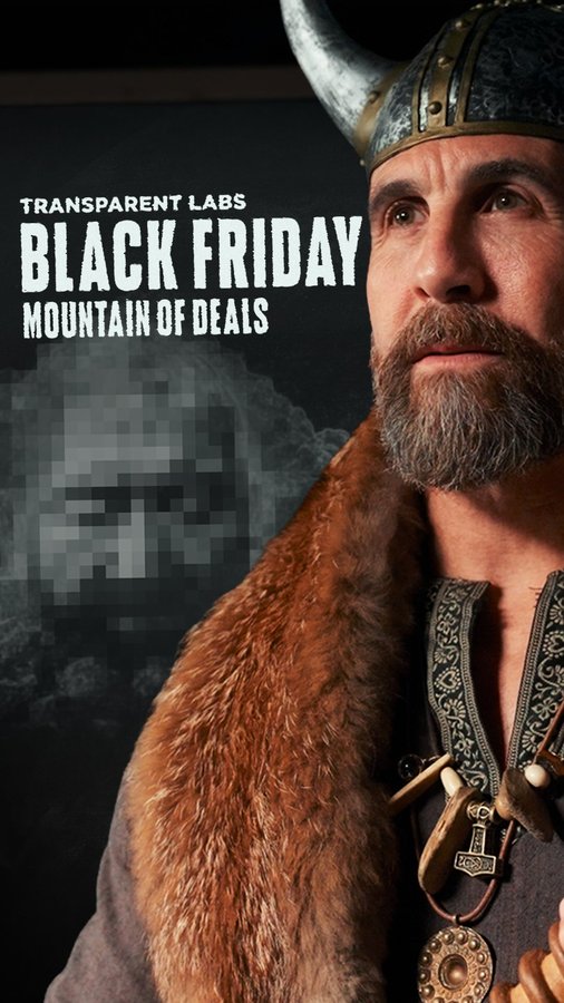 Instagram post by @dianaconforti.fit for Transparent Labs. Caption reads: This Black Friday, @paulsklarxfit ,....