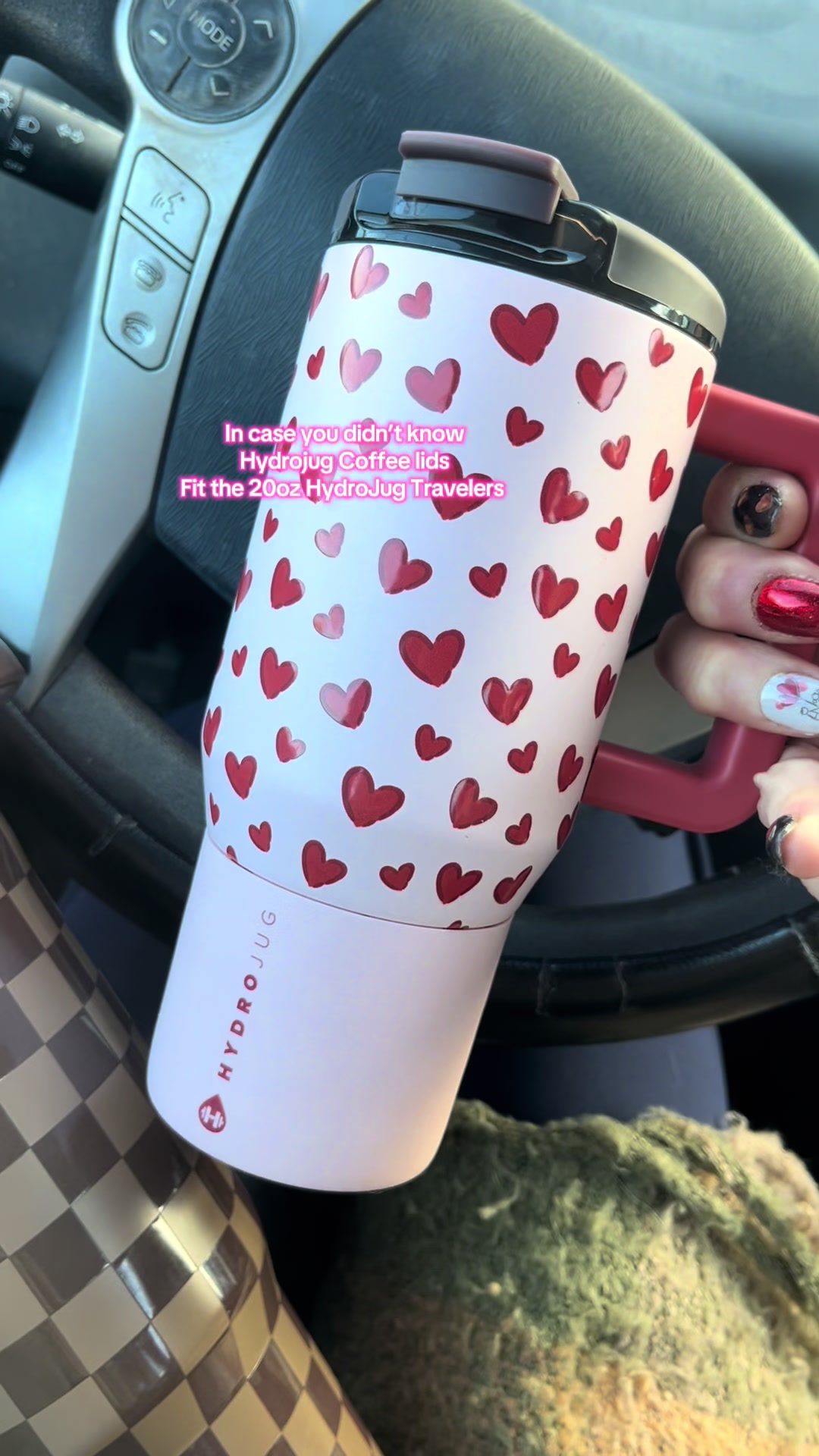 TikTok post by @jazteel for HYDROJUG. Caption reads: In case you didn’t know the @HYDROJUG coffee lids....
