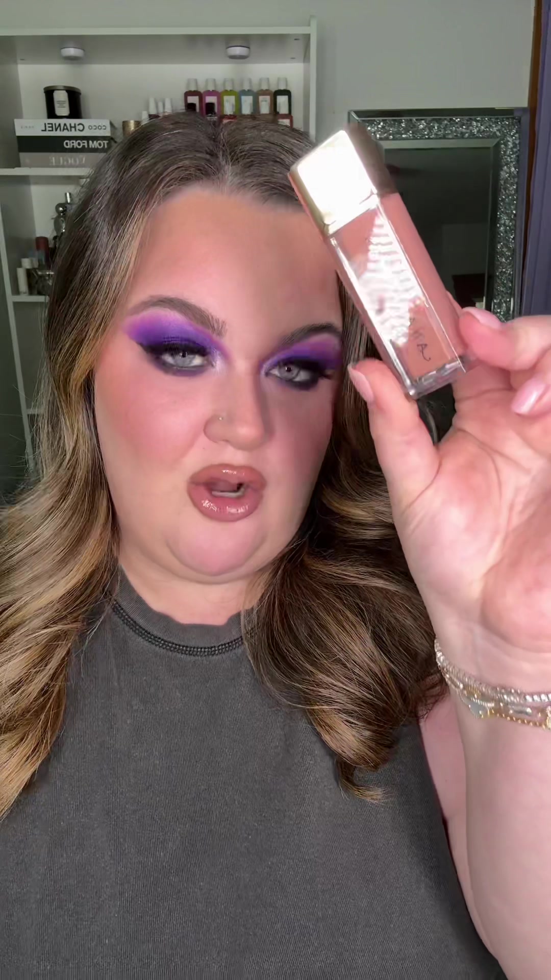 TikTok post by @sydneyslayyyz for Anastasia Beverly Hills. Caption reads: @Anastasia Beverly Hills FINALLY HAS MINI LIP....