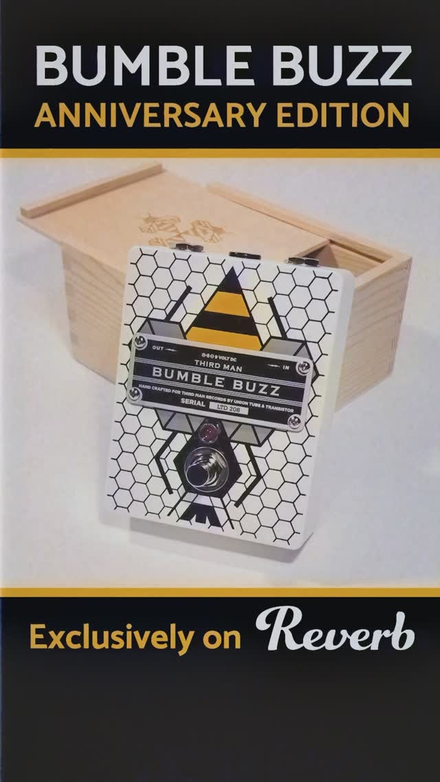 Instagram post by @thirdmanhardware for Reverb. Caption reads: ⚡The Bumble Buzz is BACK! ⚡ Get the special 10th....