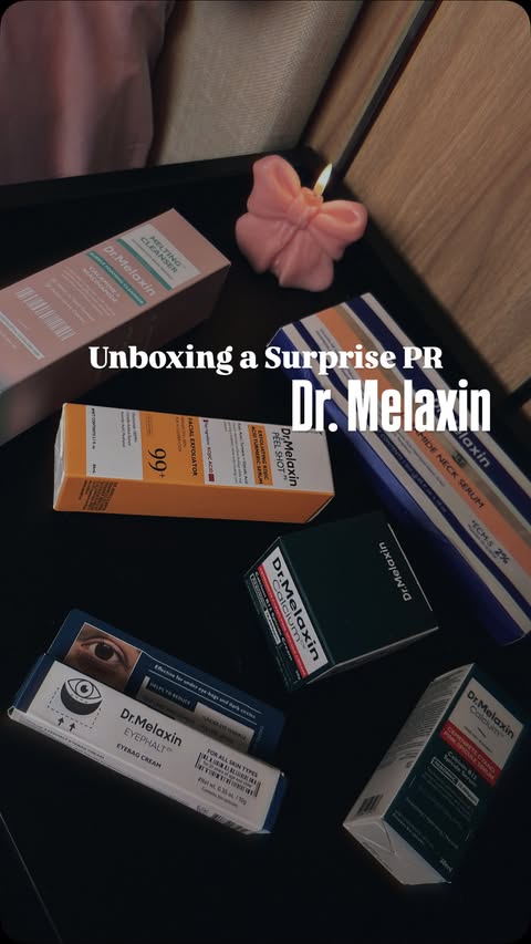 Instagram post by @beauty.by.rodina for Dr.Melaxin. Caption reads: Unboxing a Surprise PR | Dr. Melaxin💗....