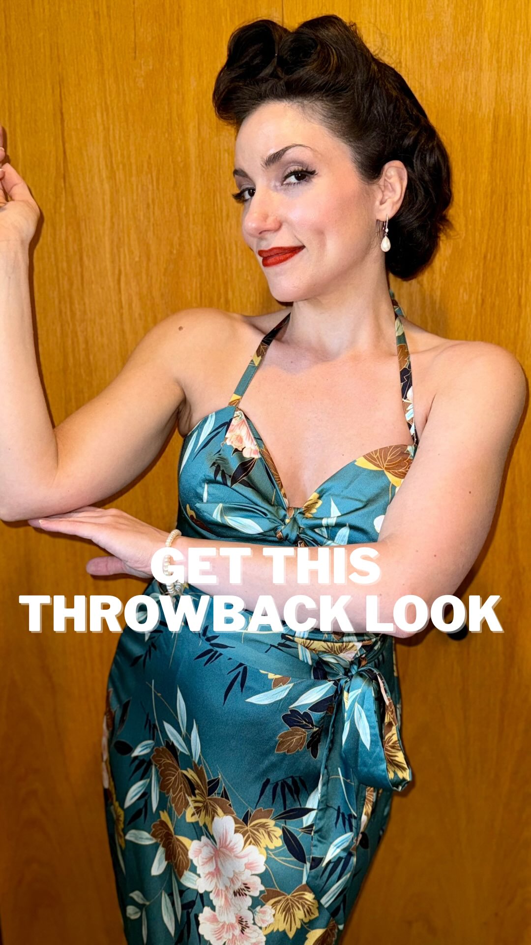 Instagram post by @vanessaracci for Unique Vintage. Caption reads: Get this Throwback Hawaiian look for your next....