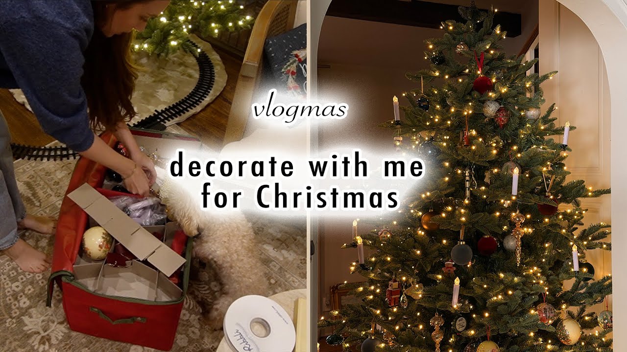 YouTube post by @xomacennavlogs for Twopagescurtains. Caption reads: decorate with me for Christmas | VLOGMAS DAY 8 |....