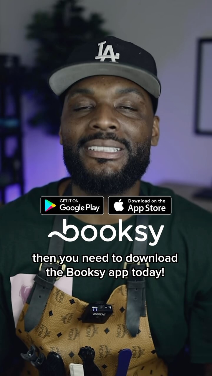 Instagram post by @kingmelifestyles for Booksy. Caption reads: [...] texts and calls, check this out !!....